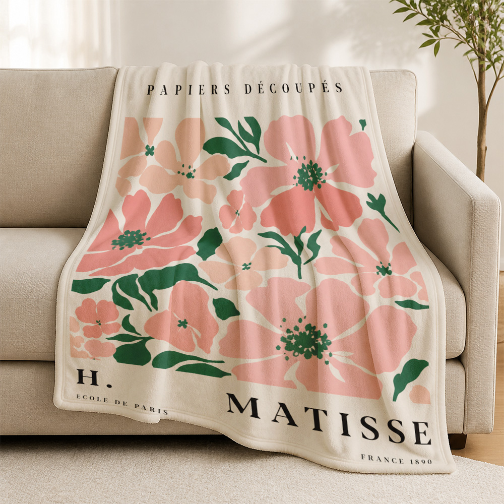 Travel Accessories Gift Ideas - Bohemian Matisse Parisian Floral Print Throw
