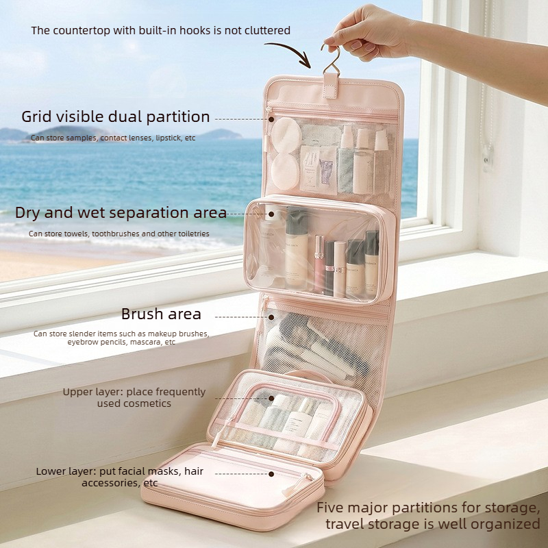 Travel Packing Accessories - Travel Toiletry Bag Hangable Multifunctional Portable