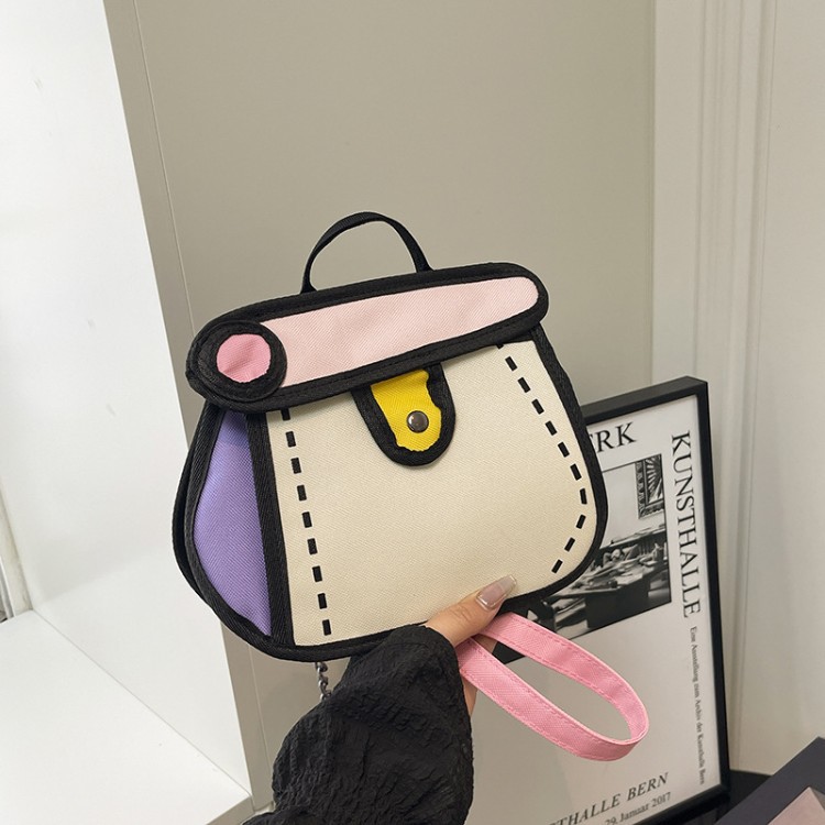 Travel Accessories For Young Women - Niche Unique Design Cartoon Canvas Handbag