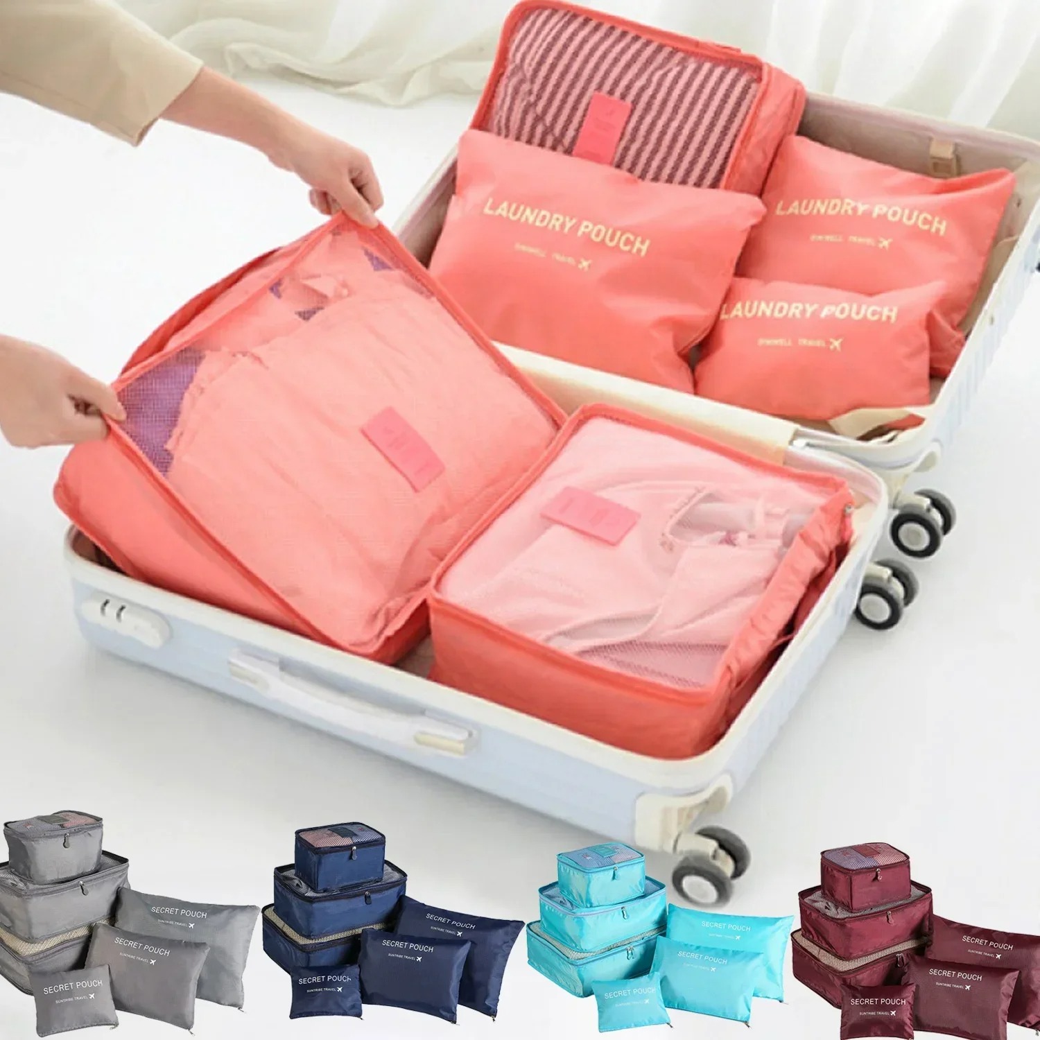 Travel Accessories Gear - 6pcs Set Travel Storage Bags Suitcase