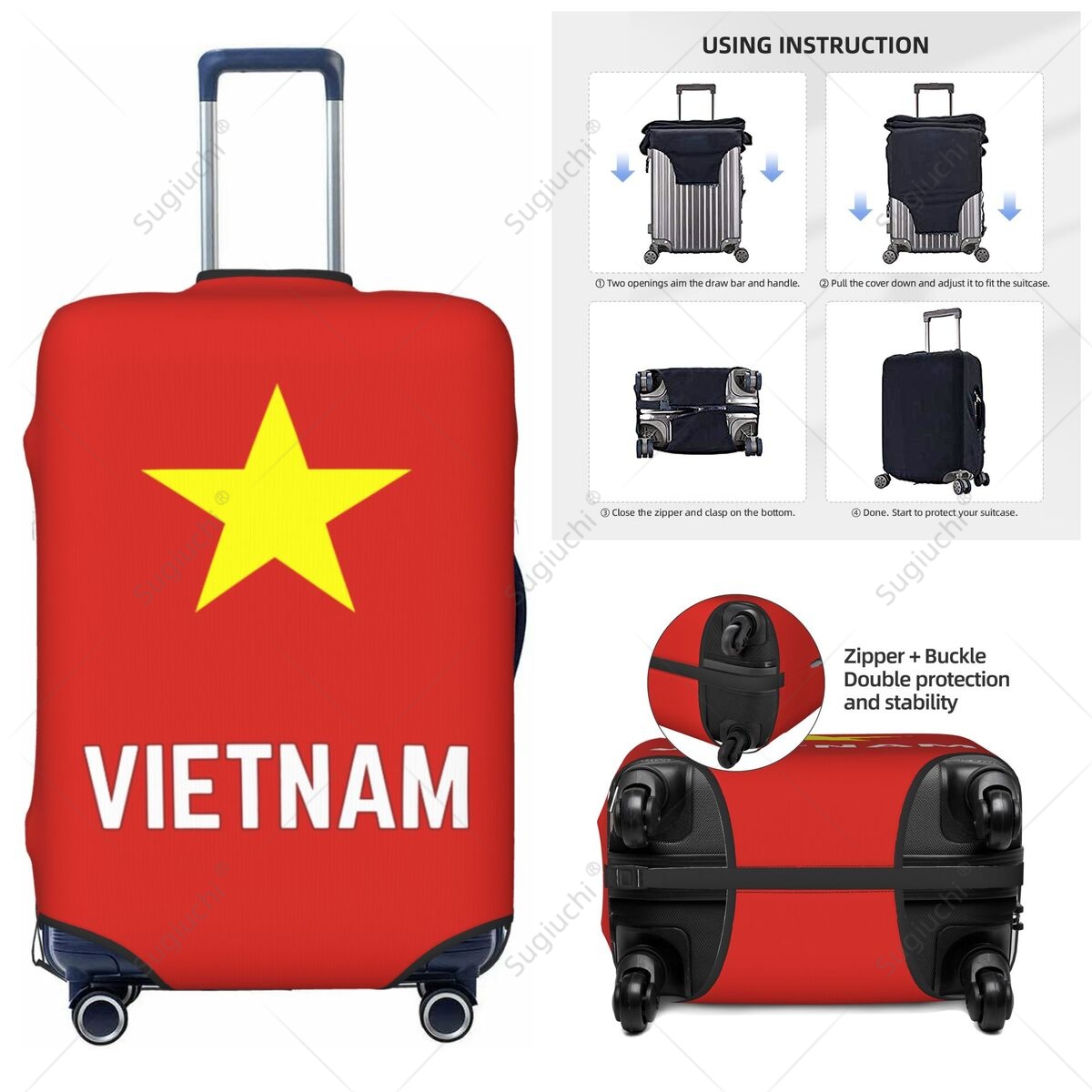 Vietnam Flag Luggage Cover Sui - đánh giá và giá Travel Accessories Vietnam